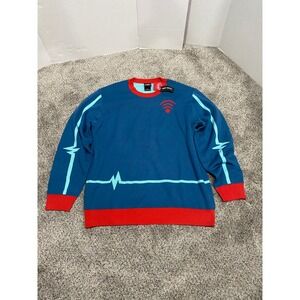 Sweater Hazbin Hotel Mens Blue New Vox Graphic Hot Topic Large Sweater